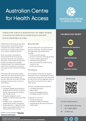 ACHA Fact Sheet