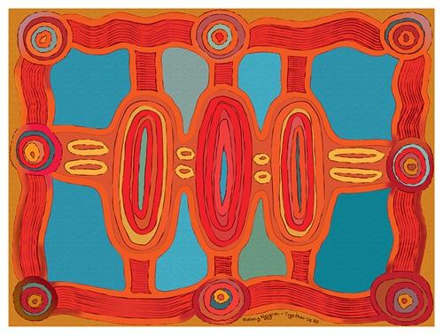 Artwork Malang Nguyran – Together Us All artwork created by Wonaruah artist Saretta Fielding.   