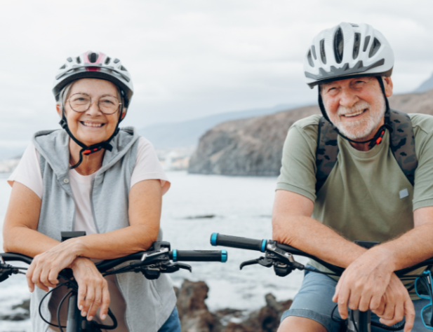 Female and Male on Bicycles